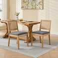 thumbnail image 1 of Jopath Rattan Dining Chairs Set of 2, Cane Upholstered Kitchen Side Chair with Natural Hardwood Frame for Kitchen Restaurant Gray, 1 of 9