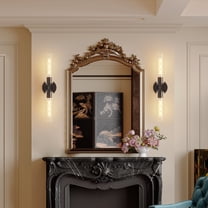 Jopath Set of 2 Wall Sconces, Bathroom Sconces Wall Lighting with Clear Glass, Modern Wall Lamps fixtures for Bathroom Mirror Hallway Black (Bulbs Not Included)