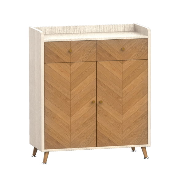 Jopath Shoe Cabinet With Drawers, 4-Tier Shoe Rack Organizer With 2 Drawer, Removable Shelves For Entryway Hallway Closet, Bedroom