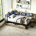 thumbnail image 1 of Jopath Twin Size Daybed Frame with Bookcase and 2 Underbed Storage Drawers, Metal & MDF, Modern Daybed ,Left and right interchangeable 96.9" x 46.9" x 31.5", Gray, 1 of 9