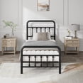 thumbnail image 1 of Jopath Twin Size Metal Bed Frame, Platform Bed with Headboard Structurally Stable Under Bed Storage for Teens Adults Black, 1 of 6