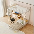 thumbnail image 1 of Jopath Twin over Twin Bunk Bed with L-Shaped Bunk Bed,Metal Bed Frame with Desk Station,Storage Shelves and Drawers,Metal Loft Bed with Safety Guardrail and Ladder for Teen,White, 1 of 8
