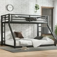thumbnail image 1 of Jopath Twin XL over Queen Bunk Bed for Teens and Adults,Heavy-Duty Metal Bed Frame with Full-Length Guardrails,Space-Saving/Noise Reduced/No Box Spring Needed, Black, 1 of 9