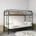 thumbnail image 1 of Jopath Twin over Twin Bunk Bed,Metal Bed Frame with Ladder and Full-Length Guardrail,Noise Free,Black, 1 of 8