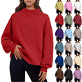 thumbnail image 1 of Jopfuhed Sweatshirt for Women Solid Color Loose Casual Mock Neck Sweatshirt Fall Winter Lounge Workout Long Sleeve Pullover Tops,Sizes S-2XL, 1 of 10