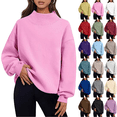 thumbnail image 1 of Jopfuhed Sweatshirts for Women Solid Color Loose Casual Mock Neck Sweatshirt Fall Winter Lounge Workout Long Sleeve Pullover Tops,Sizes S-XL, 1 of 9