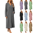 thumbnail image 1 of Jopfuhed Womens V-Neck Fleece Robes Fluffy Plush Bathrobe Long Housecoat with Pockets Winter Warm Cozy Loungewear Sleepwear, 1 of 7