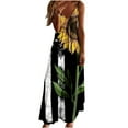 thumbnail image 1 of Jophufed 4Th of July Independence Day American Flag Maxi Dress,Women Fashion Sling Mid-waist V-neck Sleeveless Stripe Printing Slim Beach Long Dress, 1 of 5