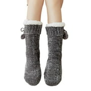 Jophufed Christmas Stockings Christmas Clearance deals Women Winter Thick Slipper Socks With Grippers Non Slip Warm Fuzzy Socks on Clearance
