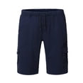 thumbnail image 1 of Jophufed Fashion Men's Pants Casual Solid Pocket High Waist Loose Bandage Pants Knee Lenght, 1 of 5