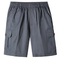thumbnail image 1 of Jophufed Fashion Men's Pants Pocket Buttons Solid Leisure Time Tooling Short Pants, 1 of 2