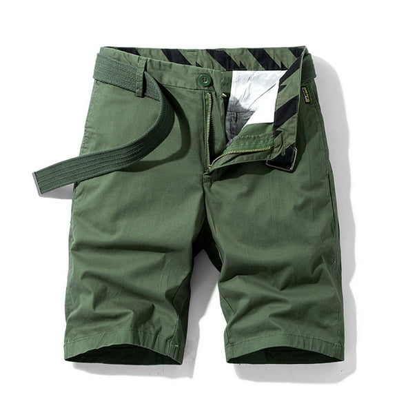 Jophufed Fashion Men's Pants Pocket Zipper Buttons Solid Leisure Time Tooling Shorts Cargo Pants
