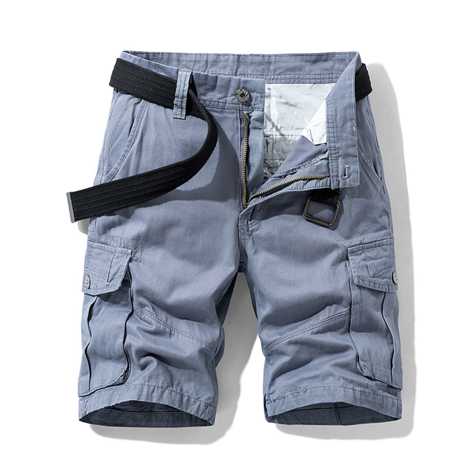 Jophufed Fashion Men's Pants Pocket Zipper Buttons Solid Leisure Time ...