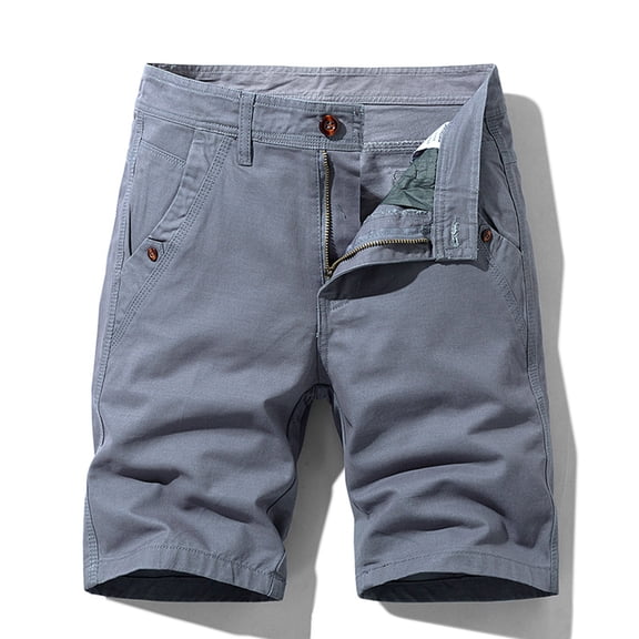 Jophufed Fashion Men's Pants Pocket Zipper Buttons Solid Leisure Time Tooling Shorts Cargo Pants