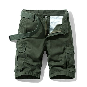 Jophufed Fashion Men's Pants Pocket Zipper Buttons Solid Leisure Time Tooling Shorts Cargo Pants