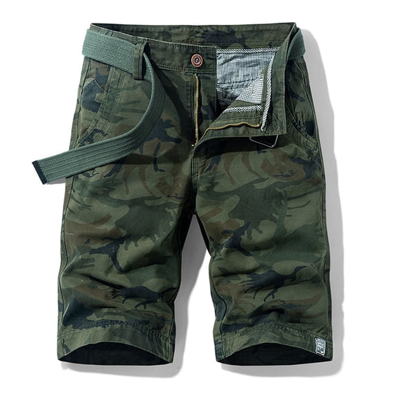 Jophufed Fashion Men's Pants Pocket Zipper Resilience Leisure Time Tooling Short Pants