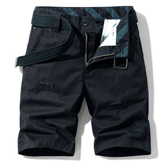 Jophufed Fashion Men's Pants Pocket Zipper Resilience Leisure Time Tooling Short Pants
