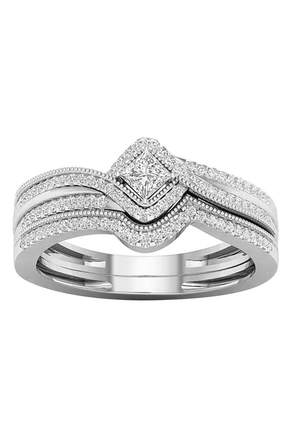 Jophufed Fashion Rings for Women Bridal Wedding Romantic Jewelry Engagement Rings Gift