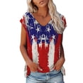 thumbnail image 1 of Jophufed Fashion Summer Tops for Women 2025 American Flag T Shirts Sleeveless V-Neck Flag Printed Casual Tops Blouse Labor Day Sale, 1 of 5