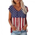 thumbnail image 1 of Jophufed Fashion Summer Tops for Women 2025 American Flag T Shirts Sleeveless V-Neck Flag Printed Casual Tops Blouse Labor Day Sale, 1 of 5