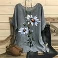 thumbnail image 1 of Jophufed Fashion Women Summer Tops on Clearance Round-Neck Short Sleeve Print Casual T-shirt Blouse Flash picks, 1 of 5