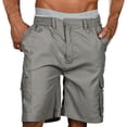 thumbnail image 1 of Jophufed Summer Men's Pants Casual Shorts Low Waist Solid Multi Pocket Capris, 1 of 2
