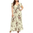 thumbnail image 1 of Jophufed Summer Womens Plus Size Dresses 2025 Boho Flower Print Maxi Long Dress Deep V-Neck Sleeveless Dresses for Women Party Elegant, 1 of 6