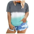 thumbnail image 1 of Jophufed Women Shirts Large Size Tie-Dye Printing Short Sleeve O-Neck Top Tee T-Shirt Blouse Gifts, 1 of 4