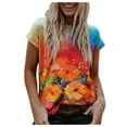 thumbnail image 1 of Jophufed Women Summer Fashion Short Sleeve O-Neck Printing Casual Blouse T-shirt Tops Gifts, 1 of 4