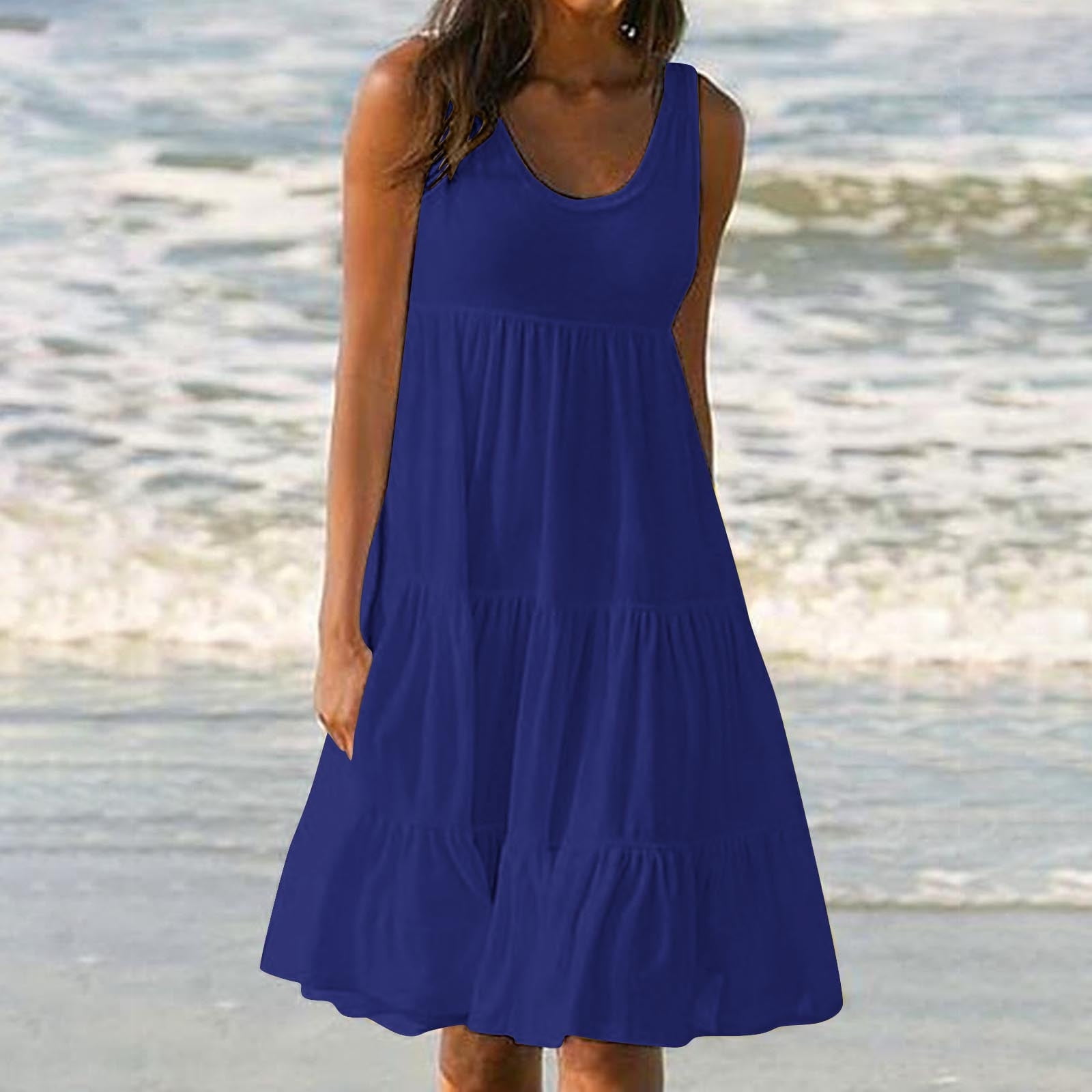 Jophufed Women's Plus Size Summer Dresses Fashion Holiday Summer Solid — free download