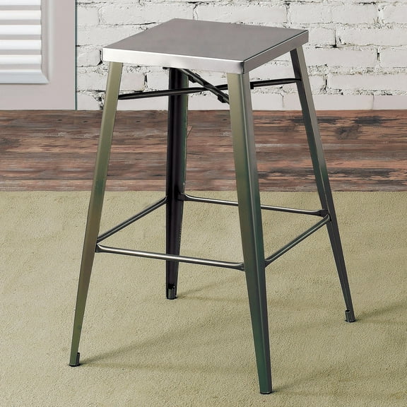 Jopp 26-inch Metal Bar Stools, Set of 2, Gun Metal