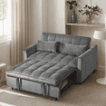 thumbnail image 1 of Joqixon 3 in 1 Convertible Velvet Sofa Bed with Pull Out Coach Bed, Adjustable Backrest, Loveseat Futon Sofa with Pillows & Pockets for Bedroom, Living Room, Apartment, 1 of 9
