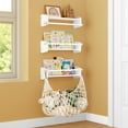 thumbnail image 1 of Joqixon Nursery Floating Book Shelves for Wall: Wood Kid's Bookshelves with Plush Toy Storage Net for Organizer and Decor, 4-Pack (3+1), 1 of 14