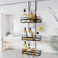thumbnail image 1 of Joqixon Over the Doors Shower Caddy - Hanging Bath Organizer over Door with Hooks for Inside the Shower - Matte Black, 1 of 7