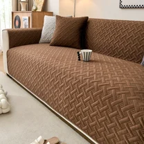 Joqmia Geometric Jacquard Quilted Sofa Slipcover, Non-Slip Furniture Protector for Pets & Kids, Farmhouse Stretchable Couch Cover