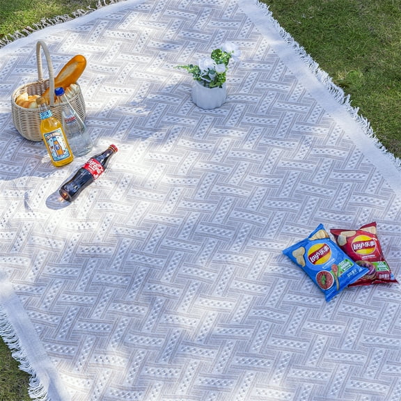 Joqmia Outdoor Picnic Blanket Outdoor, Picnic Blankets, Lightweight, Foldable, Machine Washable, for Beach, Camping, Grass, Lawns,Travel, Spring Summer
