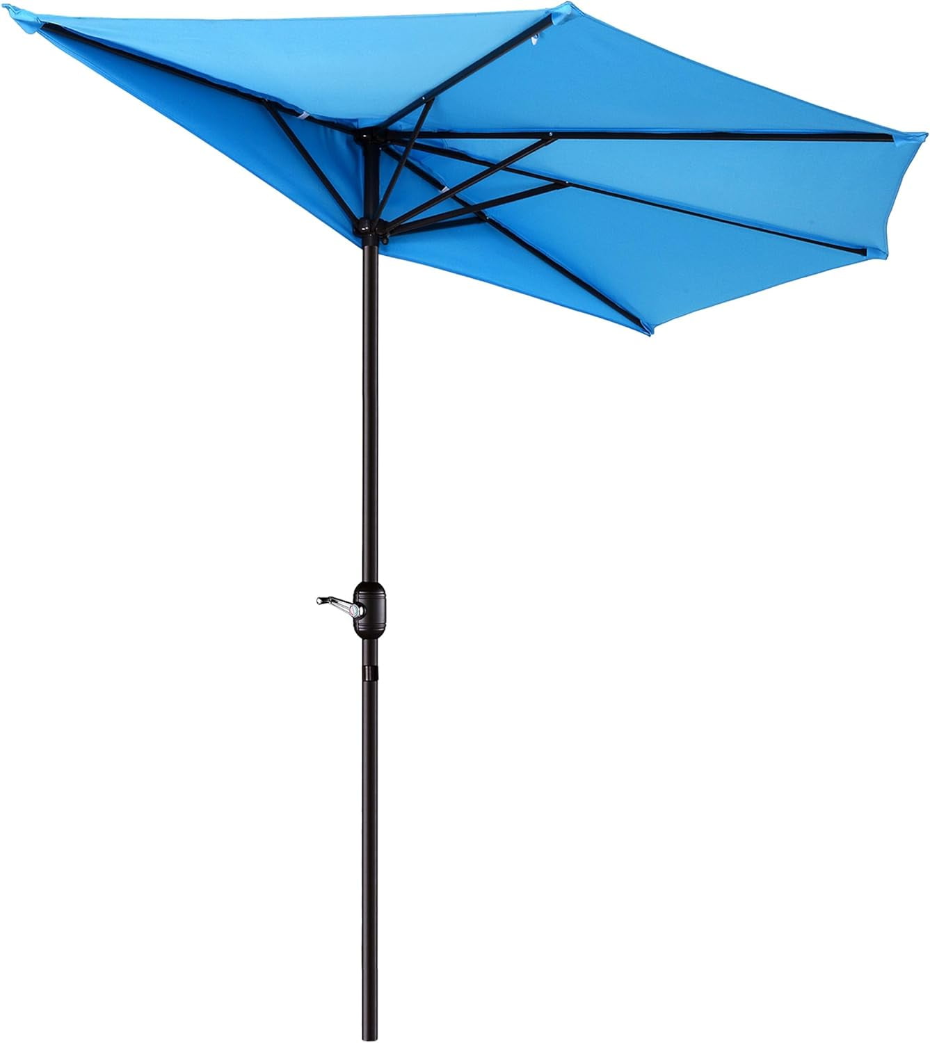 Joqmia Patio Half  Umbrella Replacement Canopy Cover - 9FT Half Umbrella Outdoor Patio Canopy with Easy Hand Crank - Condo, Townhouse, or Balcony Furniture(Blue,2pc)