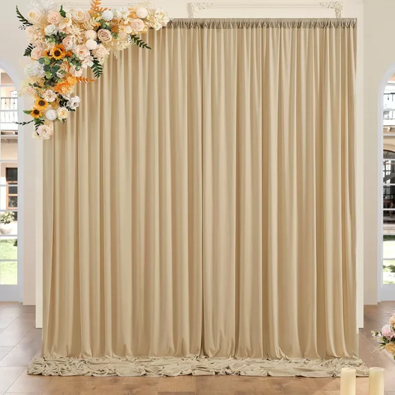 Joqmia Wrinkle-Free Backdrop Curtain,2-Panel Fabric Drapes for Wedding, Party, Photography Background