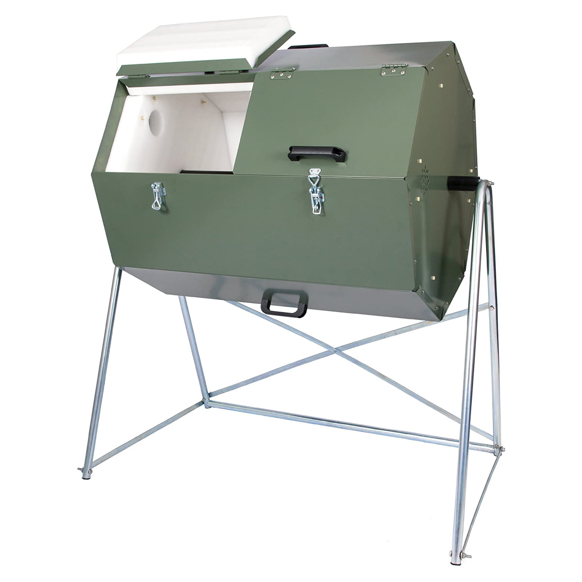 Jora Composter Outdoor, 70 Gallon, Steel, Dual Chamber, Tumble Compost ...