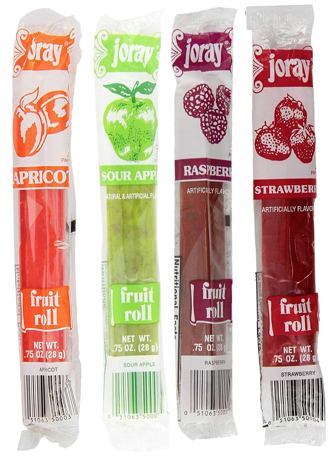Joray Fruit Roll Variety AIF4 Pack! Apricot, Strawberry, Raspberry