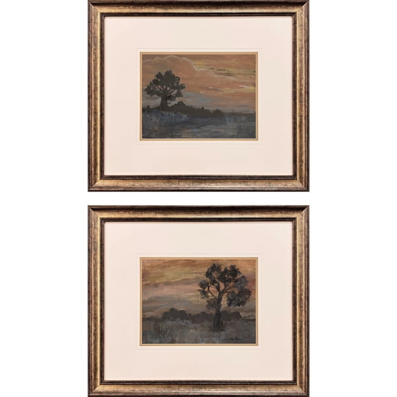 Jorcol Lone Tree Framed Wall Art, 30x26 in, Set of 2, Scoop profile Frame