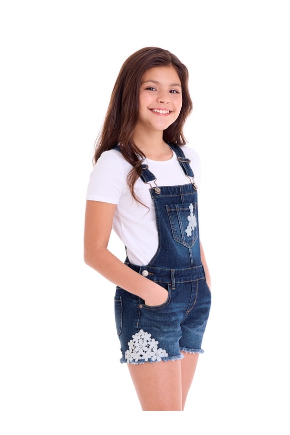 Girls Denim Shortall, Sizes XS-XXL