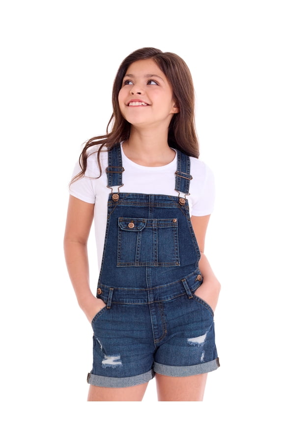 Girls Denim Shortall, Sizes XS-XXL