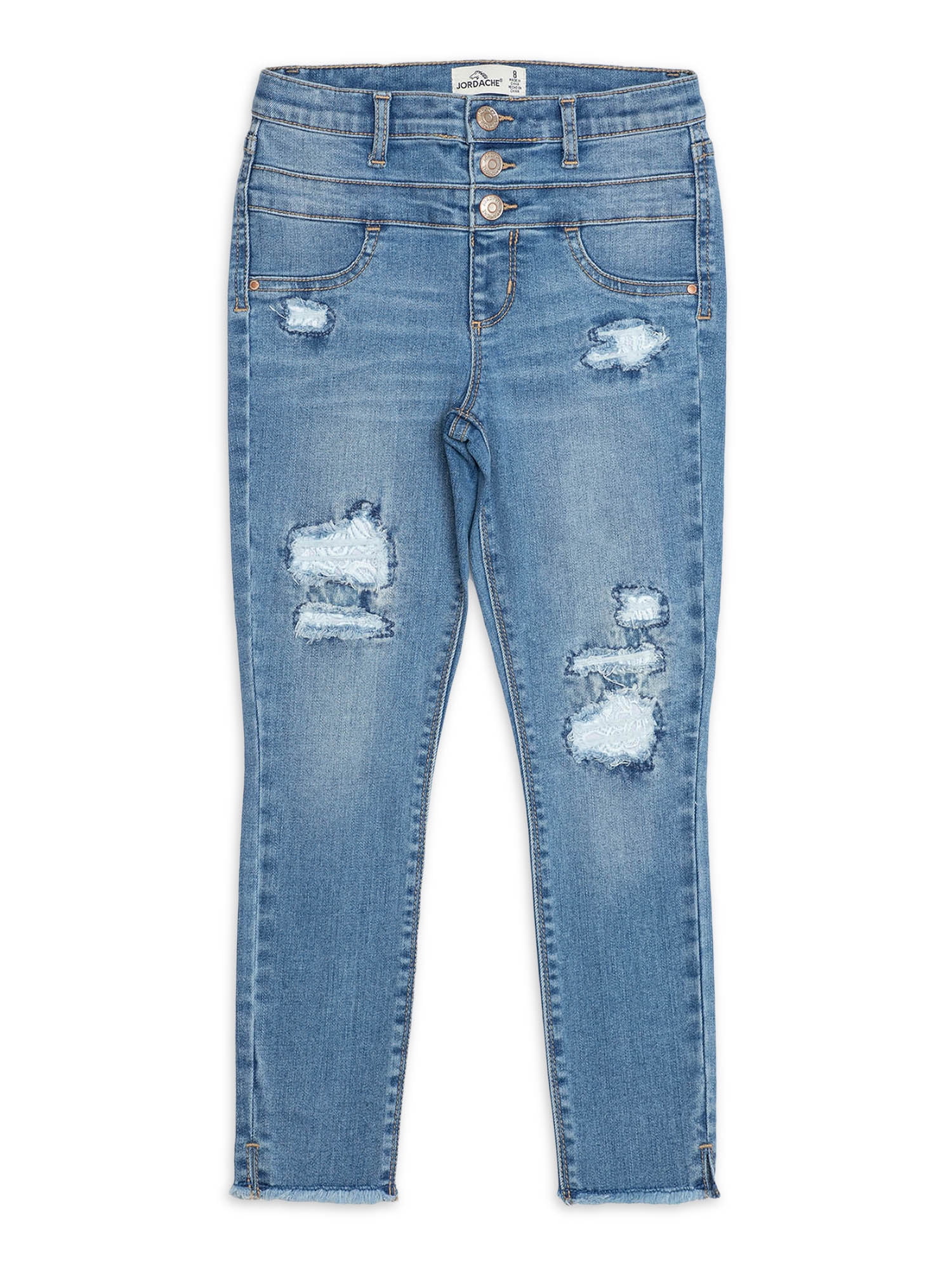 Jordache Girls Distressed Super Skinny Ankle Jeans, Sizes 4-18