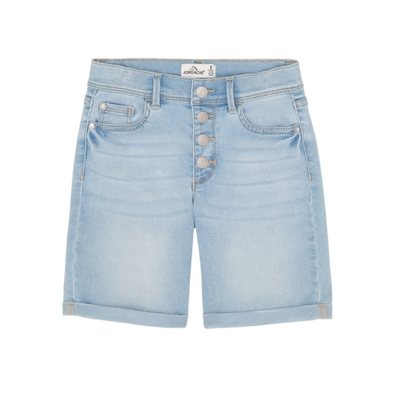 Jordache Girls Exposed Button Bermuda Shorts, Sizes 5-18