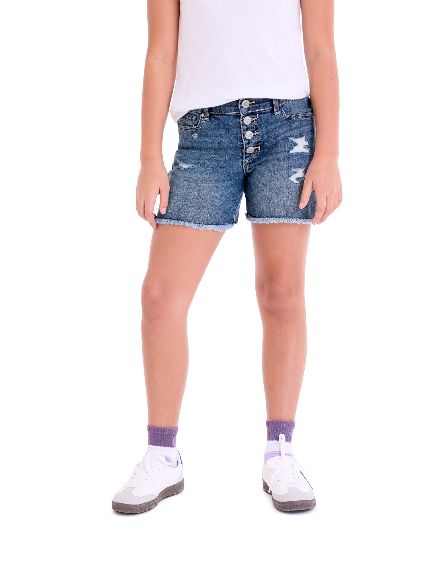 Jordache Girls Exposed Button Midi Short, Sizes 5-18