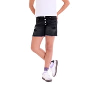 Girls Exposed Button Midi Short, Sizes 5-18