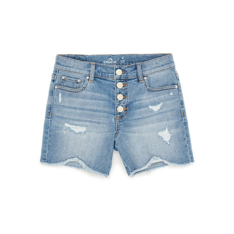 Jordache Girls Exposed Button Midi Shorts, Sizes 5-18
