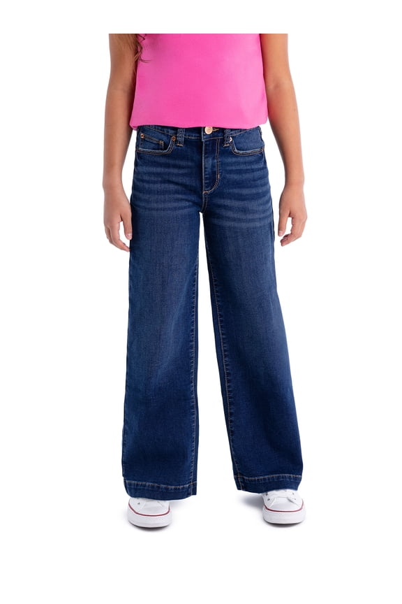 Girls High Rise Wide Leg Jean, Sizes 5-18