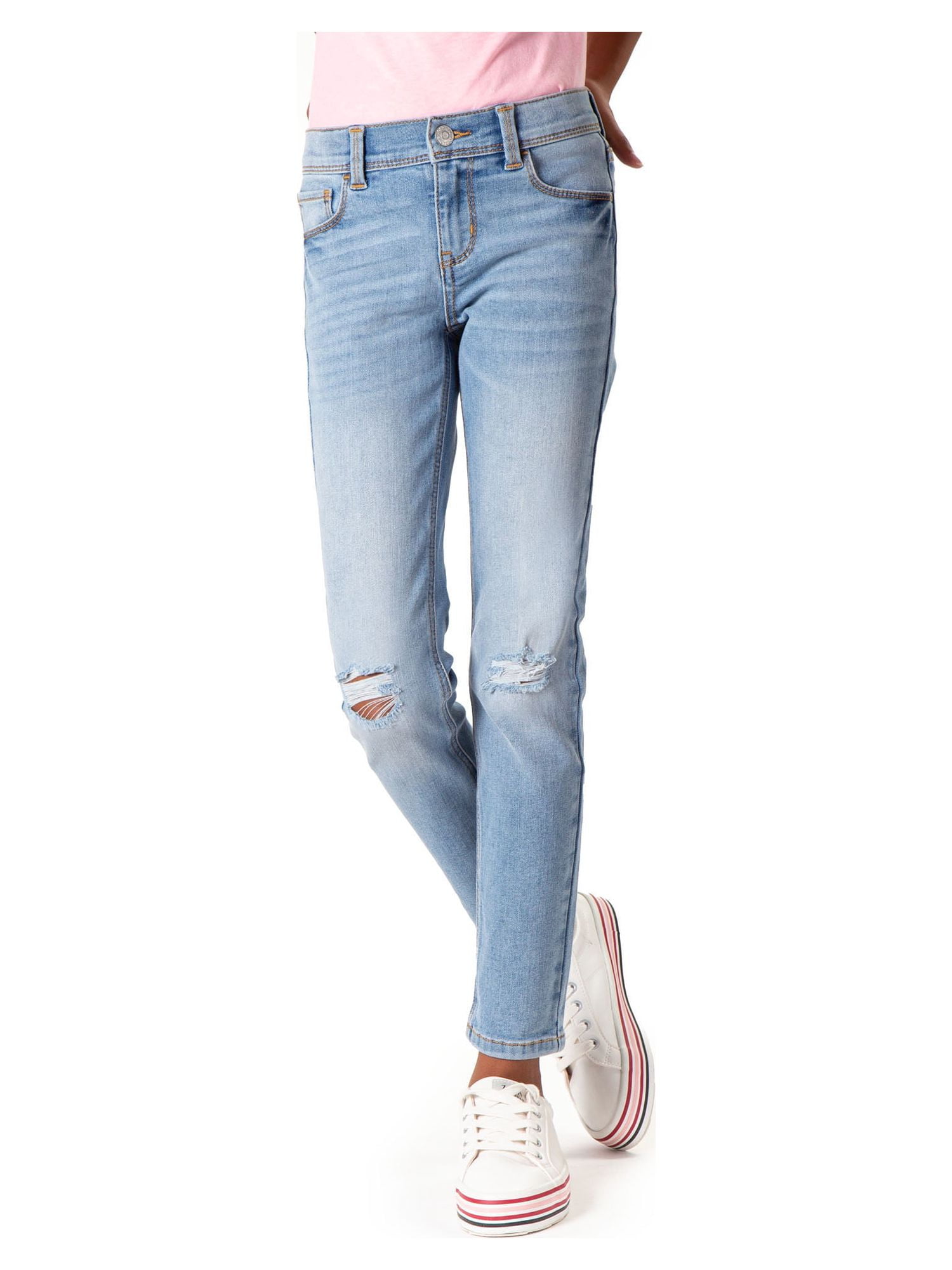 Jordache Girls Mid Rise Destructed Skinny, Sizes 5-18 & Slim